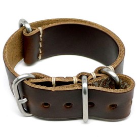 Da Luca Military Watch Strap - Brown Chromexcel (Matte Buckle) : 22mm