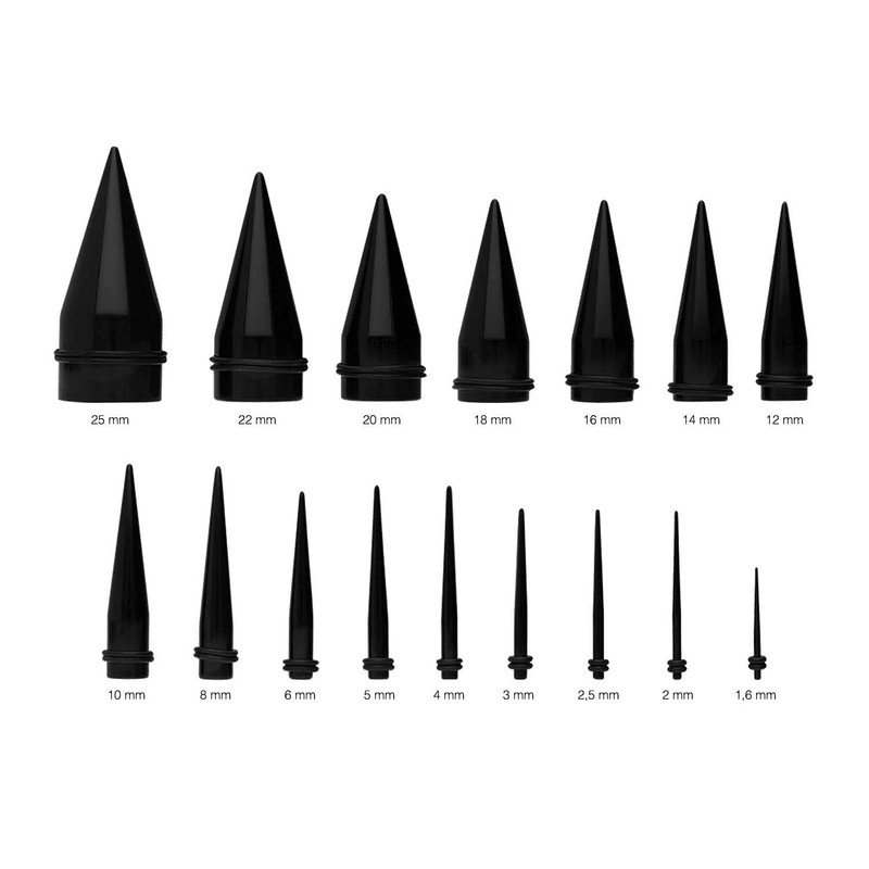 PIERCINGLINE Acrylic Stretcher | Black | Piercing Ear Expander |