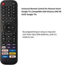 UBay Reemplazo para Hisense-TV-Remote, En2B30H Remote Compatible con Todos Los Televisores Inteligentes Hisense 4K Led HD Uhd Vidaa
