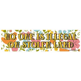 EvolveFISH No One is Illegal on Stolen Land Bumper Sticker - [11'' x 3'']
