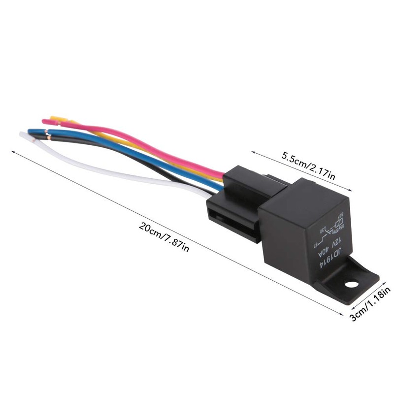 Waterproof Relay Wiring Harness, 5pcs 12V 30A/40A Car Relay, Car