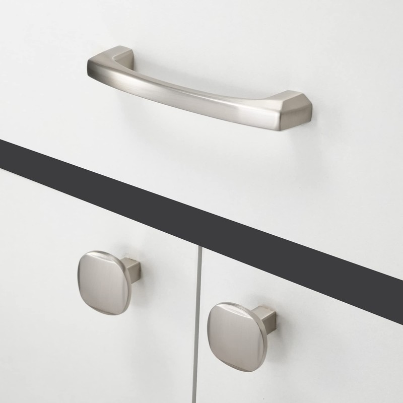 COTYKILEY 10 Pack 3.75Inch(96mm) Brushed Satin Nickel Kitchen Cabinet Handles