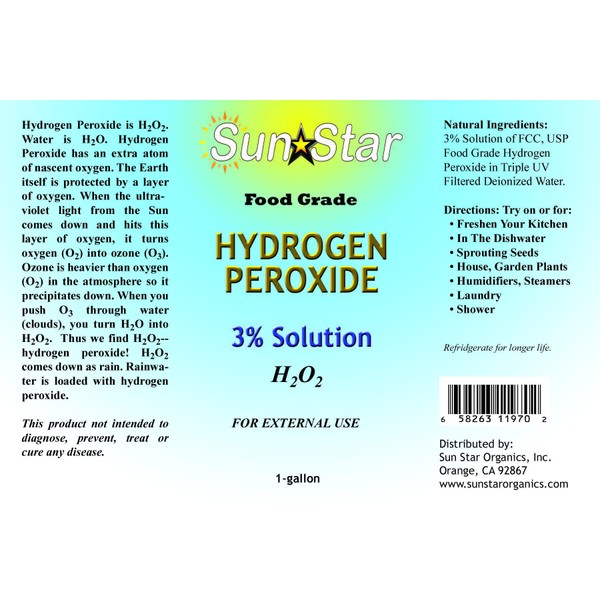 Hydrogen Peroxide 3% Solution GALLON (Food Grade)