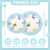WDF 20PCS Blue Butterfly Plates - Baroque Spring Plates Disposable