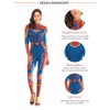 Womens Superhero Avenge Captain Marv Cosplay Costume Bodycon Jumpsuit-Red-M