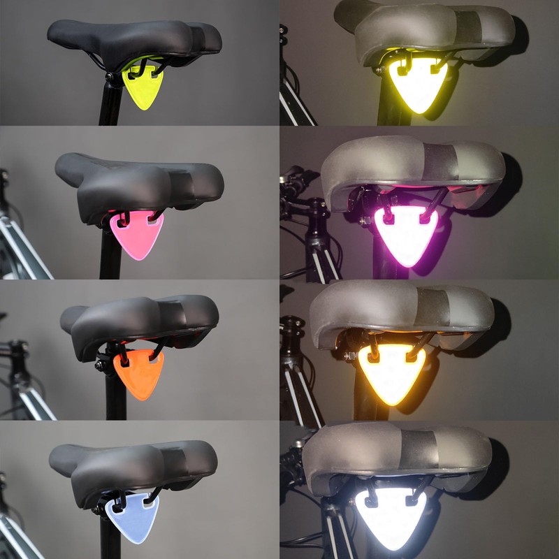 FACETHALO Bicycle Reflector Light, Rear, Set of 6 Colors, Triangular,