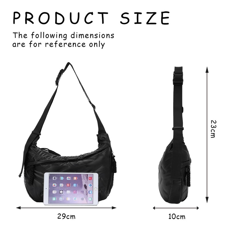 Jywmsc Half Moon Bag for Women Quilted Puffy Padded Shoulder