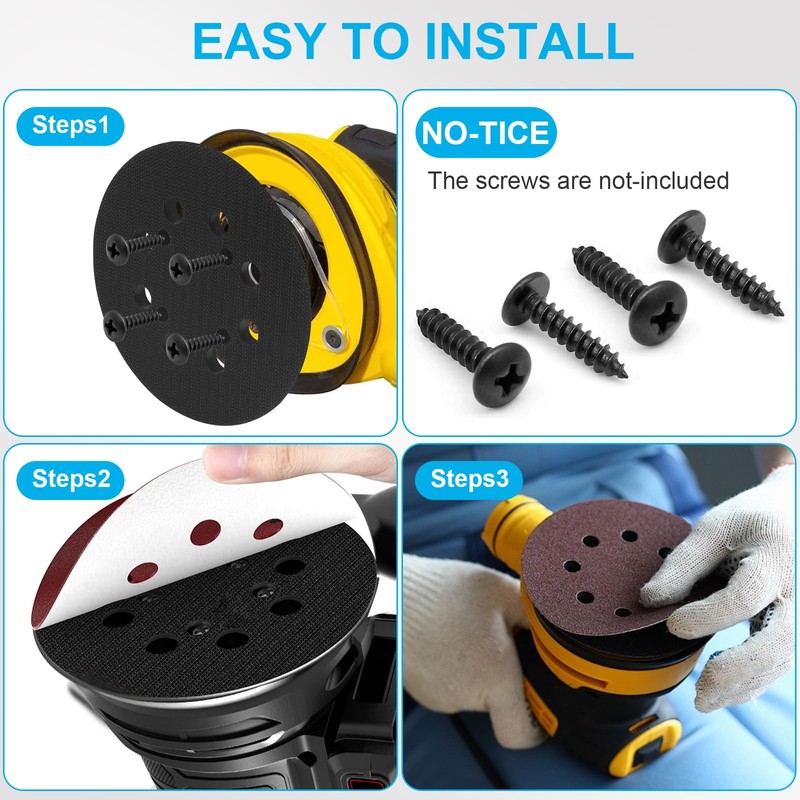 4 Pack Orbital Sander Replacement Pad for DeWalt, 5 Inch