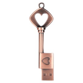 Flash Disk Metal Portable Retro HeartShaped Uncovered 2.0 USB Thumb Memory Stick for Information Storage(64GB )