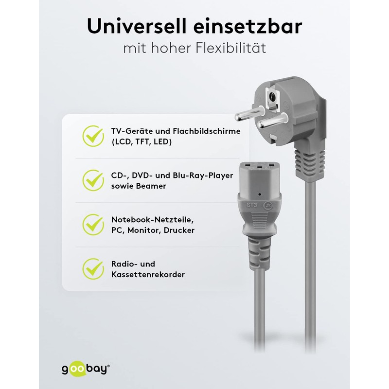 Power cable bulk R/A CEE 7/7 plug > IEC 320-C13