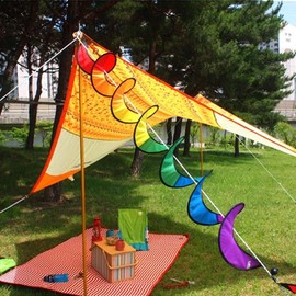 KARLOR 2 x 1.6 m Colourful Wind Chime Wind Spinner Tent UV-Resistant and Weatherproof Colourful Wind Chime for Camping Outdoor Garden and Home