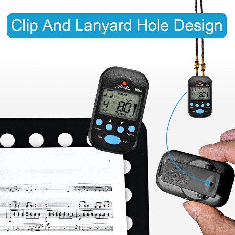 MOREYES Mini Digital Metronome with Speaker Multifunctional for Saxophone Piano