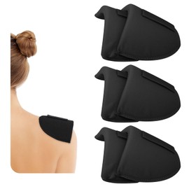 BOXOB 6-Teilige Schulterpolster, 3 Paar 1,5 cm Dicke Verdickte Atmungsaktive Schaumstoffpolster Eingearbeitete Schulterpolster aus Schwamm Nähzubehör für Damenanzüge und Jacken (Schwarz)