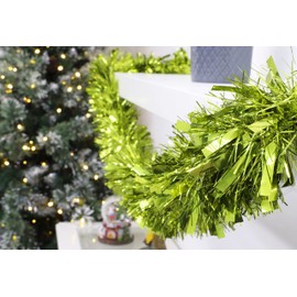 Christmas Concepts® 4m Metre Chunky/Fine Christmas Tinsel - Christmas Decoration Tinsel (LIME GREEN)