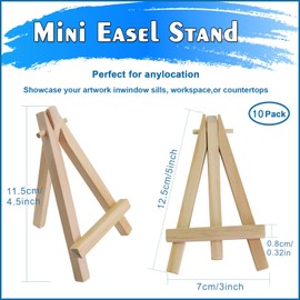 Mini Easel 10 Pack 5 Inch Tabletop Easel Stand Wedding Signs Wood Easel Plate Holder Small Wooden Easel Bulk Picture Holder Christmas Card Holder Stand for Patinting