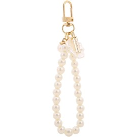 SquarezhenBo Charm Shell Pendant Keyring Purse Handbag Keychain Pearl Crystal Rhinestones Keychains Jewelry for Wife Girlfriend Women Keyrings Keychains