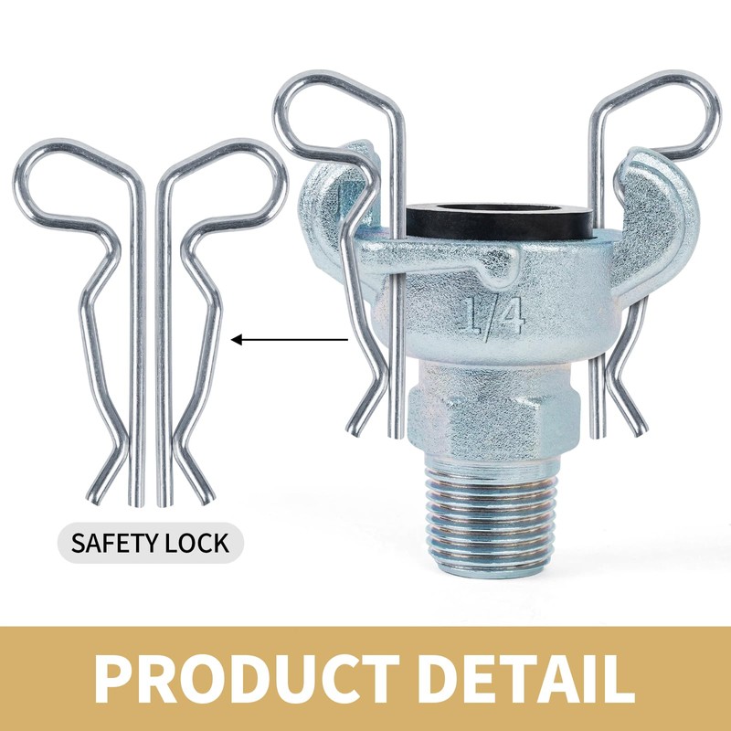 ChillWaves Iron Air Hose Fitting, 1/4" NPT Male 2 Lug