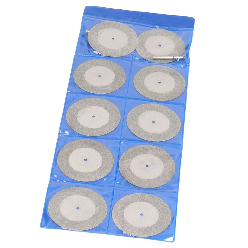 10PCS Thin Diamond Cutting Disc with Rod Round Grinding Sanding