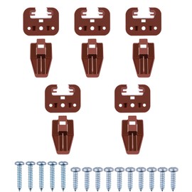 5 sets for kenlin Drawer Slide Track Guide Glide - Replacement Parts for Dressers and Nightstands - Bottom Mount - Brown (5)