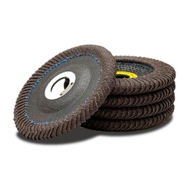 WA 5PCS - 4 1/2"x7/8" Curved Edge 40# Calcined Alumina Flap Disc for Fillet Weld, Curve Radial Type Flap Disc, Angle Grinder Sanding Disc, Edge Grinding, for Sanding, Stock and Rust Removal, 40#