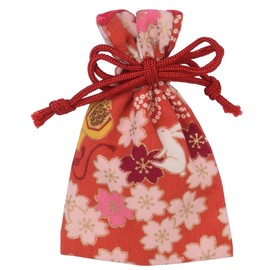 Hiraya Amulet Bag, Power Stone, Salt and Sand, Cute, Izumo Taisha Kameshan Doo, Cherry Blossom Rabbit (Red), Amulet Bag