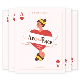 FaceTory Ace That Face Máscara de hoja de colágeno  Nutritiva, rellena y antienvejecimiento (paquete de 5)                                            