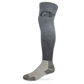 Ducks Unlimited Mens Heavyweight Merino Wool Over the Knee Wader Socks 1 Pair Pack (US, Alpha, X-Large, Regular, Regular, Charcoal/Brown)
