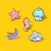 5PCs Ocean Series Animal Badges Brooch Marine Life Cartoon Badges