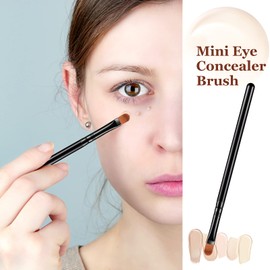 12 Pieces Small Concealer Brush Flat Lip Concealer Brush Under Eye Synthetic Fiber Makeup Eyebrow Outline Foundation for Concealing Blending Setting Buffing Makeup(Black)