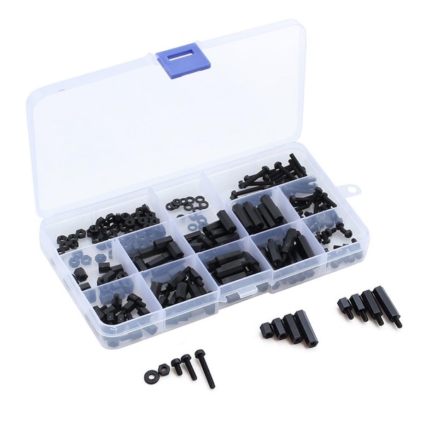 320 Piece Nylon Hex Spacer Standoffs M2.5 Hex Bolts Nuts