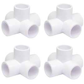 Litoexpe 4 Pcs 1/2 Inch 5 Way PVC Fitting Elbow Furniture Grade Elbow Connector, Pipe Connector for DIY PVC Shelf, Structure Storage Frame
