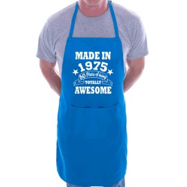 Print4U 50th Birthday Made In 1975 BBQ Cooking Funny Novelty Apron (Blue, One Size)