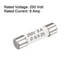 sourcing map Ceramic Cartridge Fuses 8A 250V 6x25mm Ceramic Fuses