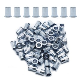 CCLIFE 60 pieces M10 rivet nuts and blind rivet nuts set, 17 mm x 21 mm, galvanised carbon steel - ideal attachment for steel, fibreglass and plastic