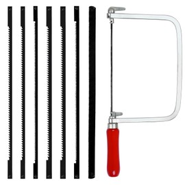 NCCHDZSW Fretsaw with 7 Fretsaw Blades, Adjustable Fretsaw for Wood, Scroll Saw, 360 Degree Rotatable, Assorted Saw Blades, Hacksaw for Metal and Wood, Precise Cuts