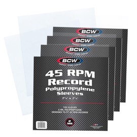 BCW 45 RPM Vinyl Record Sleeves 7-3/8" x 7-5/8" 2-mil thickness (400-Count)