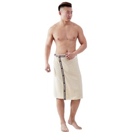 Saunakilt Men's Sauna Towels Soft Bath Towel Beach Towel Men Sauna Sarong Terry Cloth Kilt Short Cut Elastic Band Super Absorbent No Colour Loss Quick Drying