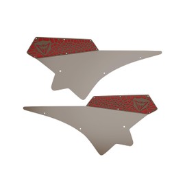 GAM Can am Maverick X3 2017-25 Side Racing Number Plates Holder Pair (Mocha with Red GAM logo)