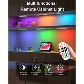 SZOKLED Under Cabinet Lights Wireless, 48-LED Under Cabinet Lighting Rechargeable, Closet Light with Timer & Dimmable, Under Counter Lights for Kitchen Shelf Pantry Desk (4 Packs)