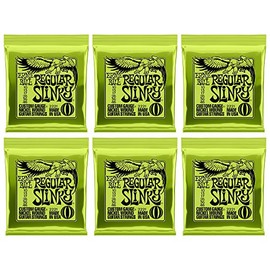 Ernie Ball Regular Slinky Nickel Wound Electric Guitar Strings 6 Pack - 10-46 Gauge