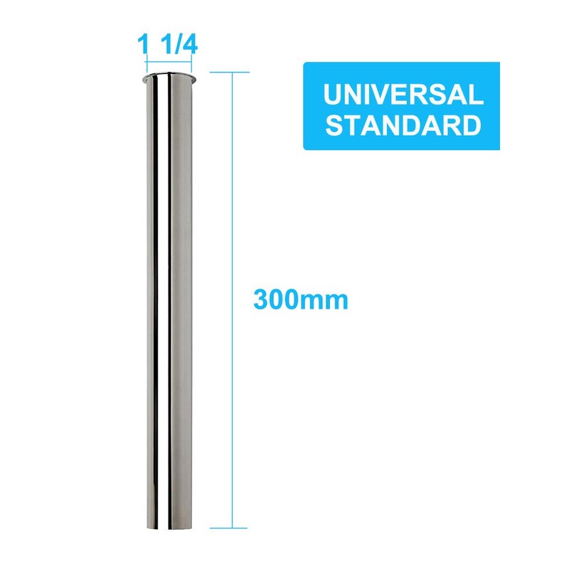 Brass Immersion Pipe 300 mm for Siphon, Keymark Extension Pipe