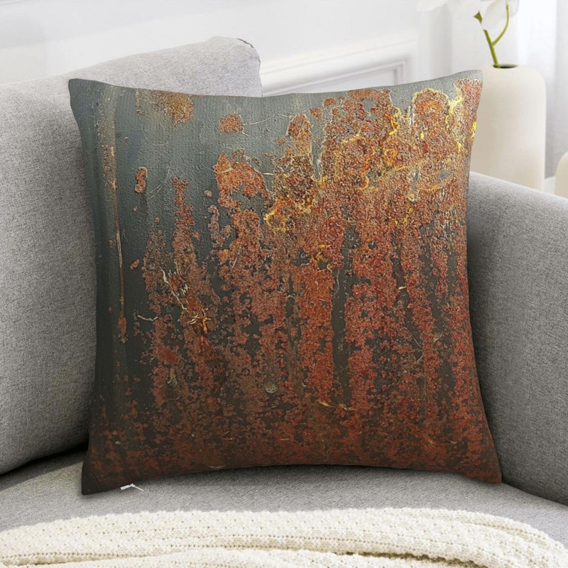 Dark Grey Rust Throw Pillow Covers 18"X18" Cozy Velvet Square