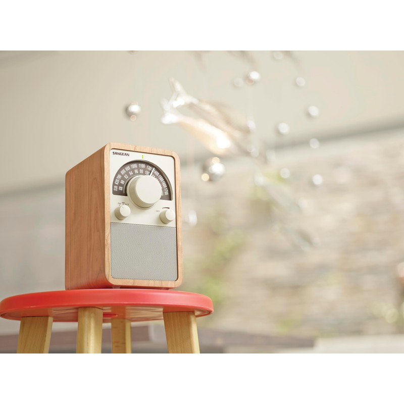 Sangean AM/FM Table Top Wooden Radio (Walnut)