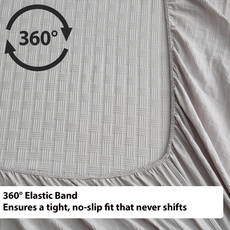 Woven Grid Soft King Size Sheet Set - Comfortable &