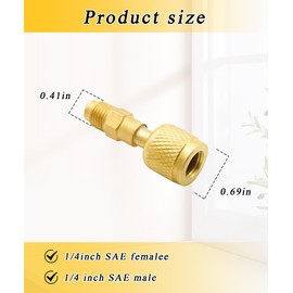 2Pcs R32 R454B Brass Adapter 1/4" Female To 1/4" Male Reverse Thread Fitting Compatible With R32/R454B Mini Split Systems,Vacuum Pump & Gauge Hose Connector