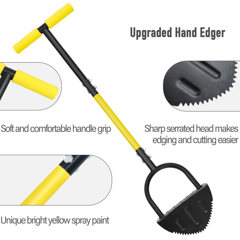 Byhagern Manual Edger, Half Moon Edger, Saw-Tooth Garden Edger Hand