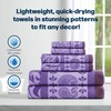 Stoneberry Home® Printed 6-Piece Towel Set Microfiber Purple Paisley