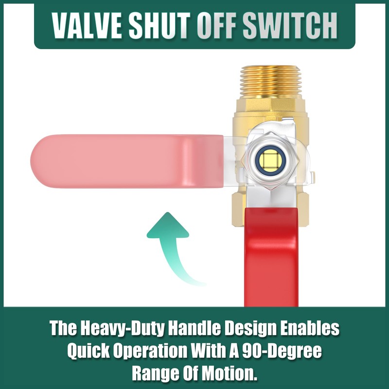 GORAGUCHI 2PCS Heavy Duty Brass Mini Ball Valve, 1/2" NPT