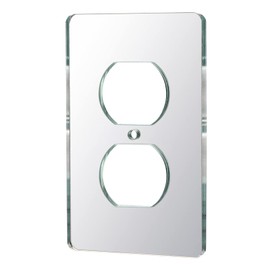 Mirror Light Switch Plates Double hole Outlet 4.72" X 2.91" Switch Light Cover Durable Wall Plates Outlet Covers Acrylic Mirrored Decorative (Double hole Outlet)