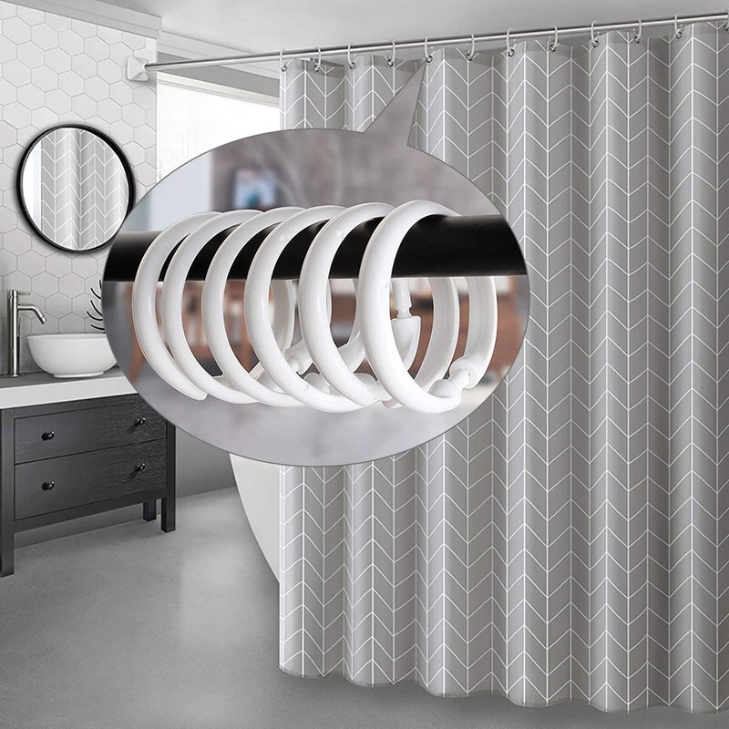 Top-Spring 12 Packs Shower Curtain Rings Plastic Curtain O Rings